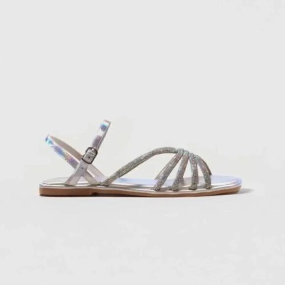 ZARA SPARKLY EMBELLISHED STRAPPY SANDALS - Picture 5 of 7